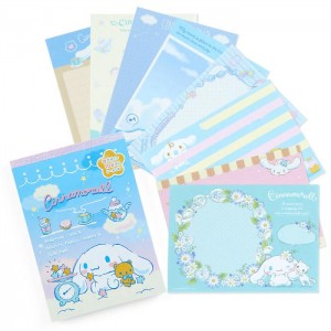 Hello Kitty Cinnamoroll Memo Pad & Sticker Set Blue | AU_HK83928