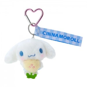 Hello Kitty Cinnamoroll Plush Mascot Keychain (Pastel Check Series) White | AU_HK20956