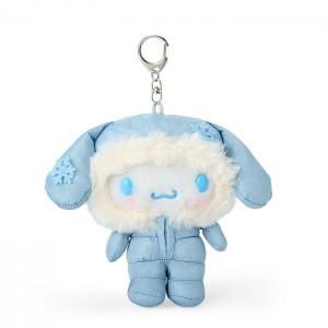 Hello Kitty Cinnamoroll Plush Mascot Keychain (Winter Snowsuit Series) Blue | AU_HK89416