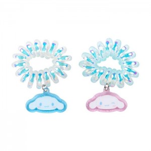 Hello Kitty Cinnamoroll Spiral Hair Ties (Set of 2) Blue / Pink | AU_HK39132
