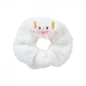 Hello Kitty Cogimyun Cozy Plush Scrunchie (Gingham Bow) White | AU_HK49314