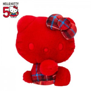 Hello Kitty Hello Kitty 50th Anniv. Plush Mascot (Red Tartan) Red | AU_HK75003
