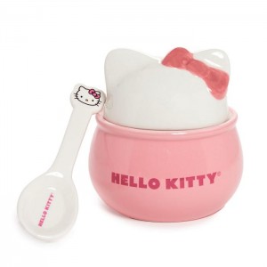 Hello Kitty Hello Kitty Ceramic Sculpted Bowl and Spoon Set Pink | AU_HK64016