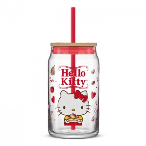 Hello Kitty Hello Kitty Favorite Flavor Lidded Glass Tumbler Red | AU_HK63834