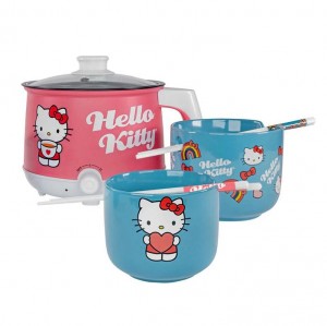 Hello Kitty Hello Kitty Hot Pot with Ramen Bowls Set Pink / Blue | AU_HK70968