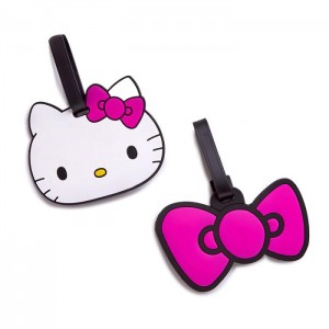 Hello Kitty Hello Kitty Pink Bow 2-pc Luggage Tag Set White / Pink | AU_HK40197