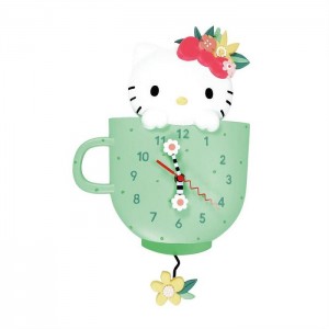 Hello Kitty Hello Kitty Tea Time Wall Clock Green | AU_HK69155