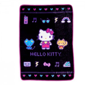 Hello Kitty Hello Kitty Throw Blanket (Retro Pixel Series) Black / Pink | AU_HK54333