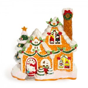 Hello Kitty Hello Kitty and Friends Ceramic Gingerbread Candle House Yellow | AU_HK83184
