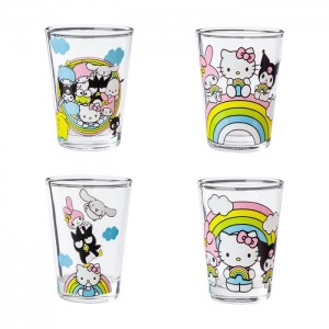 Hello Kitty Hello Kitty and Friends Mini Glass 4-Piece Set (Rainbows) Blue | AU_HK33212