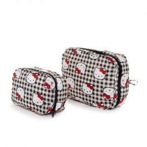 Hello Kitty Hello Kitty x Baggu 50th Anniversary Packing Cube Set (Black Gingham) Black | AU_HK89110