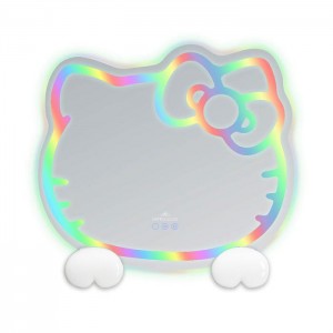 Hello Kitty Hello Kitty x Impressions Vanity RGB Wall Mirror 2.0 W/ Bluetooth Speakers and Specialty Base White | AU_HK72965