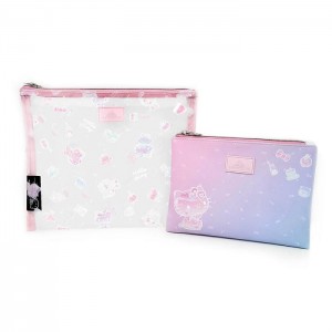 Hello Kitty Hello Kitty x Impressions Vanity 50th Anniv. Slim Pouch Set Pink / Purple | AU_HK96731