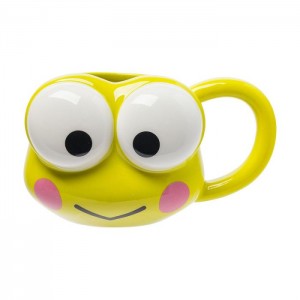 Hello Kitty Keroppi Face Sculpted Mug Yellow | AU_HK83785