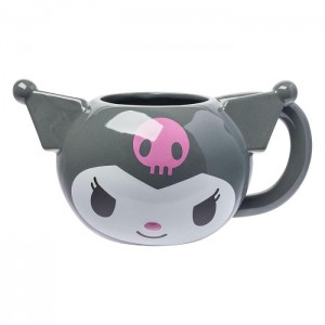 Hello Kitty Kuromi Face Sculpted Mug (Gray) Grey | AU_HK64816