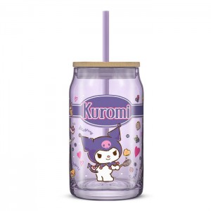 Hello Kitty Kuromi Favorite Flavor Lidded Glass Tumbler Purple | AU_HK53934