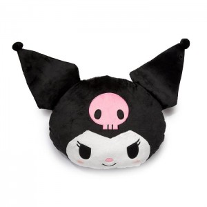 Hello Kitty Kuromi Oversized Face Plush (Just Lounging Series) Black | AU_HK44117