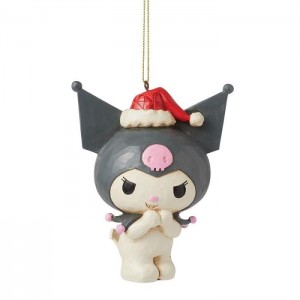 Hello Kitty Kuromi Santa Hat Hanging Ornament (Jim Shore Sanrio Collection) Grey | AU_HK84724