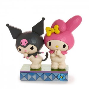Hello Kitty Kuromi and My Melody Figurine (Jim Shore Sanrio Collection) Black / Pink | AU_HK35530