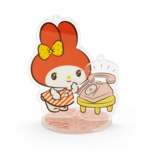 Hello Kitty My Melody Acrylic Keychain and Stand (Retro Room Series) Red | AU_HK42151
