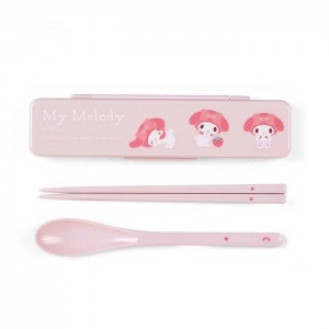 Hello Kitty My Melody Everyday Chopsticks & Spoon Set Pink | AU_HK90328