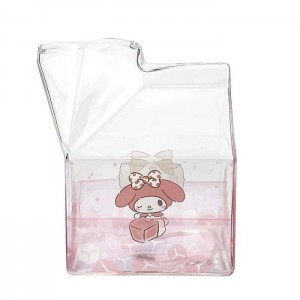 Hello Kitty My Melody Kawaii Glass Milk Carton Cup Pink | AU_HK43794
