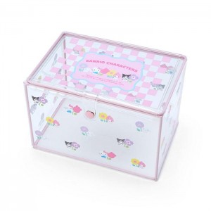 Hello Kitty Sanrio Characters Clear Storage Case (Pastel Check Series) Pink | AU_HK97693
